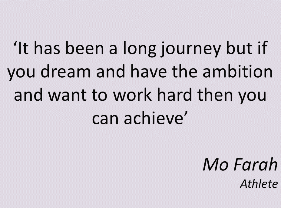 Mo Farah - "It has been a long journey but if you dream and have the ambition and want to work hard then you can achieve"